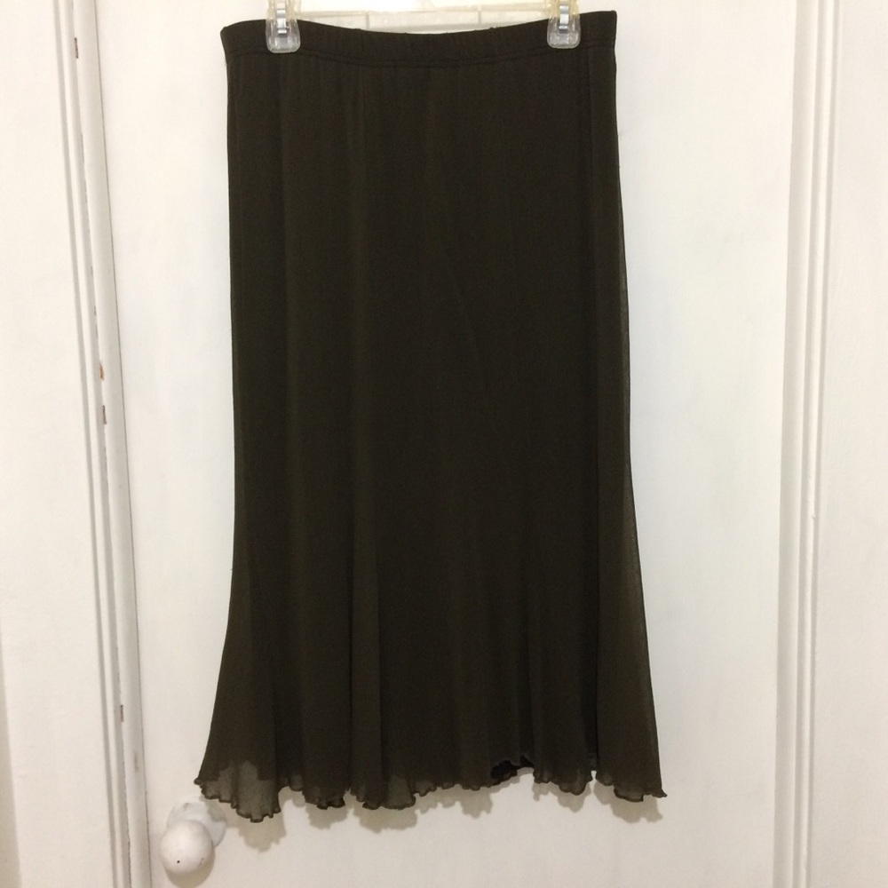 Made in Italy womans XL olive green pull up skirt